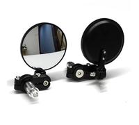 Motorcycle Bar End Mirrors For Cafe For Racer Universal Motorcycle Mirror Handlebar Aluminum Rear View Handle Bar End Side With Led Ligh 2PCS 7 8" 22mm