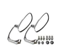 Motorcycle Bar End Mirrors For Ducati For Monster696 Motorcycle Retro Oval Rearview Mirrors L-Bar Aluminum(Chrome)