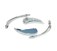 Motorcycle Bar End Mirrors For Kawasaki For Z1000 For Z750 Chrome Rearview Rear View Mirrors Blue(Silver)
