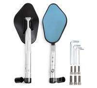 Motorcycle Bar End Mirrors For Suzuki For B-King For GSF1250 For GSF600 For Gladius For SFV650 Motorcycle Rearview Mirrors 8MM 10mm Screws Side Wing Mirror Blue(Silver)
