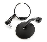 Motorcycle Bar End Mirrors Motorcycle Chrome Convex 7 8‘’22mm Handlebar Mirror Old School Universal For Rearview Bar End Side Rearview Mirror(Black)