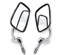 Motorcycle Bar End Mirrors Motorcycle Mirrors Handlebar Bar End Square Rearview Side Mirror Square Mirror Silver Shiny Motorcycle Rearview