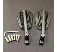Motorcycle Bar End Mirrors Pair Motorcycle Black Universal 8MM 10mm Side Mirror Rearview Anti-fall Folding Oval
