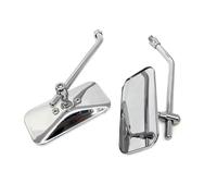 Motorcycle Bar End Mirrors Retangular Motorcycle Rearview Mirrors 117x60mm Convex Glass Steel Housing Universal For Cruiser Chopper Scooter Motorcycle Mirrors