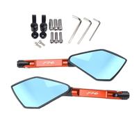 Motorcycle Bar End Mirrors Universal Motorcycle Mirror CNC Side Rearview Blue Anti-glare For Ya&ma&ha For FZ6 FZ6N FZ6S FAZER(8)