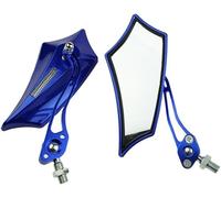 Motorcycle Bar End Mirrors Universal Motorcycle Motorbike Bike 8mm 10mm Rear View Side Scooter ATV Bicycle Rearview Mirrors With Adaptor Rearview Mirror(Blue)