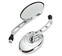 Motorcycle Bar End Motorcycle Oval Chrome Rearview Mirrors For Suzuki Scooter ATV 10mm Motorcycle Mirrors