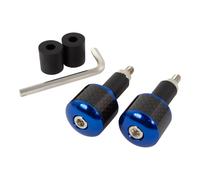 Motorcycle Bar Ends Universal With Carbon Fibre Inset Blue CNC Machined Bar Ends