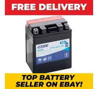 MOTORCYCLE BATTERY 12V 12Ah 210CCA ETX14AHL-BS EXIDE starter battery