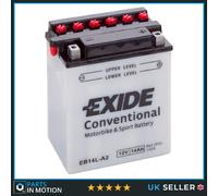Exide Motorcycle Starter Battery YB14L-A2 - Fits Yamaha, Triumph, Suzuki, Aprilia, BMW, Cagiva