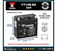 Motorcycle Battery Bike Motorbike YT14B-BS Yuasa