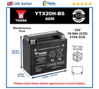 Motorcycle Battery Bike Motorbike YTX20H-BS Yuasa