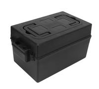 Motorcycle Battery Box, Portable Water-resistant Plastic Handheld Scooter Battery Storage Case 7.5 x 7.5 x 12.2in Universal Battery Box for Marine Automotive RV Boat Travel Trailer