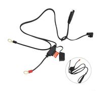 Motorcycle Battery Charger Harness with SAE Connector to Ring Terminal Cable, 12V with 10A Fuse for Charging and Power Extension