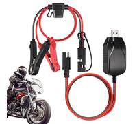 Motorcycle Battery Charger, User Friendly, 12V, USB Smart Portable Battery Maintainer, Automatic Trickle Charger, Overcharge Protection, For Car Marine Boat RV ATV Tractor