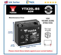 Motorcycle Battery for Kawasaki KZ KZ1000 Police Shaft Replica Genuine YUASA