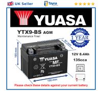 Motorcycle Battery for Suzuki SRAD SFV650 Gladius RG 125 Replaces YTX9-BS