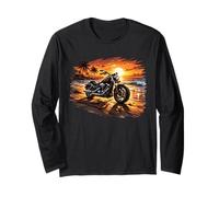 Motorcycle Beach Sunset Perfection Long Sleeve T-Shirt