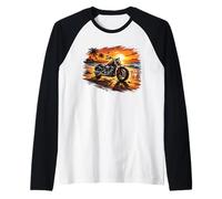 Motorcycle Beach Sunset Perfection Raglan Baseball Tee