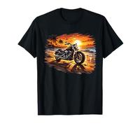 Motorcycle Beach Sunset Perfection T-Shirt