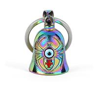 Motorcycle Bell: Gremlin Bells for Motorcycles | Cross Guardian Angel Motorcycle Bells for Bikers, Evil Eye Keychain Gifts, Spider With Evil Eye - Multicolor, S