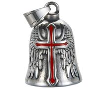 Motorcycle Bell Guardian Angel Charm - Weather-resistant Good Luck Gremlin Bells With Gift Box, Legend Card, Keychain, Hanger, A-red, Large