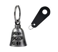 Motorcycle Bells for Biker Good Luck Riding Bells Guardian Biker Bells with Hanger Motorcycle Accessory or Keychain for Luck, Don't in' Die, Large