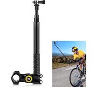 Motorcycle Bicycle Handlebar Clamp Mount with Extension Rod for DJI Osmo Action 5 Pro for Insta360 X4 for GoPro Action Camera Bike Front Head Bracket