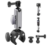 Motorcycle Bicycle Mount for DJI Osmo Action 6/Gopro Hero/Insta 360/Action Camera, Bicycle Accessories 360° Adjustable, Magic Arm 1/4 Inch Adapter, Handlebar Mount