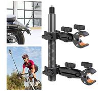 Motorcycle Bike Handlebar Mount for Insta360, DJI OSMO 360 Camera, Double Clamp with Selfie Stick for Insta360 X5 X4 X3, Perfect for Cycling Videos Umbrella Clamp,Third-Person Bike Handlebar Mount