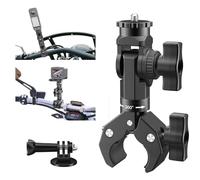 Motorcycle Bike Handlebar Super Clamp Mount Compatible for Insta360 X5-X | Adjustable Motorbike Clamp Mount with 1/4”Screw,Compatible for GoPro 12-3 for DSLR Camera Monitors, Microphone Video Lights