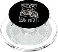 Motorcycle Biker When Life Throws You A Curve Lean Into It PopSockets PopGrip for MagSafe