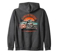 Motorcycle - Biker's Howl Flames Of Freedom Zip Hoodie