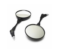 Motorcycle Black 10mm Side Mirror Foldable Rearview Mirror Anti-fall Folding Round Mirror
