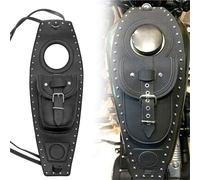 Motorcycle Black Front Leather Oil Fuel Tank Cover Storage Bag For Sportster Iron XL 883 1200 Forty Eight Seventy Two