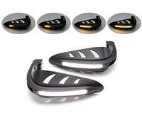 Motorcycle BLACK Handguards | Wind Deflectors with Built In Indicators | Turn Signals and LED Daytime Running Lights for Adventure Bikes Street Bikes Quads ATVs | to fit 22mm ( 7/8 inch ) Handlebars