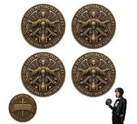 Motorcycle Blessing Coin, Double-Sided Funny God Bless Motorcycle Riders Challenge Coin, Freedom Rider Dream Souvenir, Symbol of the Motorcycles Spiri, Collectible Gift for Men Women(4Pcs)