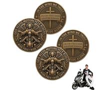 Motorcycle Blessing Coin, God Bless Motorcycle Riders Challenge Coin, Ride Free-Ride Safe Pocket Token Keepsake, Biker Blessing Gift (2PCS)