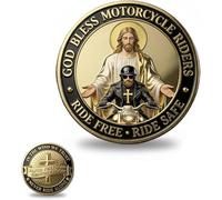 Motorcycle Blessing Coin, Motorcycle Guardian Coin, God Bless Motorcycle Riders Challenge Coin, Christian Biker Faith Coin, Ride Free Ride Safe Keepsake, Religious Gift for Bikers (1PC)