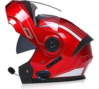 Motorcycle Bluetooth Helmets Flip Up Front Flip-Up Modular Helmets with Bluetooth Helmet ECE Approved Full Face Helmet Crash Scooter Helmet Double Anti-Fog Visors for Men Women 55-62cm