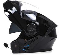 Motorcycle Bluetooth Modular Helmet,Bluetooth Integrated Motorbike Flip Up Full Face Helmet,with Dual Visor Crash Helmet Moped Street Helmet for Adults Men Women ECE Approved