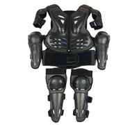 Motorcycle Body Armour for Kids Body Armour Vest with Knee Pad & Elbow Pad Protective Gear Set Skateboard Accessories, Black
