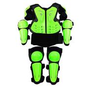 Motorcycle Body Armour, Kids Body Armour Vest with Knee Pad & Elbow Pad Protective Gear Set Skateboard Accessories, Green