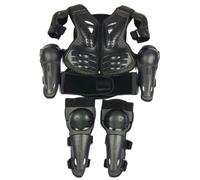 Motorcycle Body Armour Motocross Body Armour Vest with Knee Pad and Elbow Pad Motorcycle Armor Protective Gear Set Racing Safety Accessories for 5-13 Years Kids Black