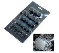 Motorcycle Bolt Cap Covers 30Pc Mixed Sizes Black