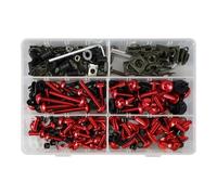 Motorcycle Bolt Kit Compatible With For YZF-R1 For FJ1200 FZR1000 FZR600R TZ250 TZ350 YSR50 253pcs Aluminum Windscreen Screws Fairing For Bolt Kit(Red)