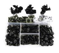 Motorcycle Bolt Kit For ER6F ER6N For Ninja250R 650R 300 400 650 Motorcycle Body Work Screws Mounting Washers Motorbike Machine Screw Assortment Kit(Black)