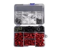 Motorcycle Bolt Kit For Ninja650R Ninja1000 For Z750 Z1000 ZZR600 ZX6R ZX7R ZX9R ZX10R ZX12R ZX14R Motorcycle Washers Nuts Screws Assortment(Red)