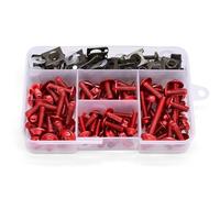 Motorcycle Bolts Nuts For CBR1000RR CBR1100XX For PCX125 PCX150 For CR85R CRF150R 175pcs Motorcycle Fairing Body Bolts Kit Fastener Clips Screw Nuts M6(Red)