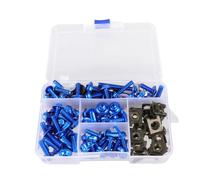 Motorcycle Bolts Nuts Universal 177pcs Screws Aluminum Windscreen Screws Colorful Fasteners Screws Set Motorcycle Fairing For Bolt Kit Motorcycle Modified Parts(Blue)